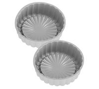 PRETYZOOM Set 2 Pezzi Tortiere in Silicone per Torte Rotonde Resistente ad Alte Temperature Cottura Uniforme, Stampi per Dolci per Cucina Contemporanea