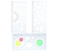 PRETYZOOM Set 3 Pezzi Righello Geometrico in Plastico per Disegno e Sviluppo Intelligenza, Strumento Creativo e Studenti, come Party Favor Colore Casuale