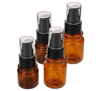 PRETYZOOM Set 4 Flaconi per Lozione da Viaggio 40Ml e 60Ml Flaconi Cosmetici Ricaricabili Pompa in Plastica Ambrata Contenitori per Creme Coperchio Anti-Perdite e Protezione UV Dispenser