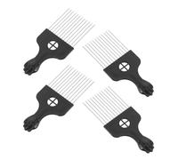 PRETYZOOM Set 4 Pettini per Chioma Afro in Acciaio Punta Affilata per Sezionamento Pettine per Chioma Ricci e Spessi Strumento per Styling Professionale e Cura Quotidiana