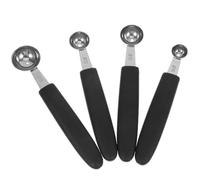 PRETYZOOM Set 4 Pezzi Paletta per Gelato in Acciaio Inox, Cucchiaio per Gelato Professionale e Macchina per Palline di Melone, Utensili per Frutta per Uso Domestico, per Dessert e Vassoi