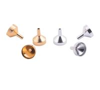 PRETYZOOM Set 5 Imbuti Mini in Acciaio Inossidabile Oro Resistenti ai Graffi per Trasferire Spezie in Polvere e Profumi, per Cucina e Regali