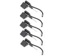 PRETYZOOM Set 5 Penne Gel Nere da Scrivania Base Adesiva e Catena, Penne da Banco per Ufficio e Reception, Punta 0.5mm, Materiale Plastico, Pratiche per Scrittura Professionale