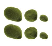 PRETYZOOM Set 6 Pezzi Pietre Finte Decorative Muschio Artificiale, Modelli Fai da Te per Artigianato Creativo e Decorazioni Casa, Accessori Educativi per Scuole e Musei