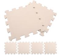 PRETYZOOM Set 6 Tappetini in Schiuma ad Incastro Beige, Piastrelle Pavimento Eva Traspiranti per Tappeto da Gioco e Palestra Domestica, Cuscinetti Smontabili per Casa, Ufficio e Scuola