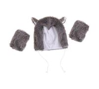 PRETYZOOM Set Cappello da Peluche e Guanti da Cosplay Lupo Mannaro per Halloween Accessorio Fotografico Creativo Leggero in Cotone PP per Feste Cosplay e Spettacoli Teatrali