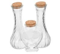 PRETYZOOM Set Cerimonia Sabbia Matrimonio Bottiglie Vetro Trasparenti 3 Pezzi Con Tappo Per Rito Nuziale 5.91X2.56X2.56In Decorazione Casa Festa