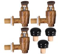 PRETYZOOM Set Da 3 Tappo per Botte in Legno Effetto Quercia Rubinetto e | Compatibile Secchio e Botte da Vino, Installazione Facile, Effetto Venatura, per Bar e Casa