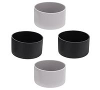 PRETYZOOM Set da 4 Copri Bottiglia in Silicone Nero, Protezione Antiscivolo per Fondo Bottiglia, Design Semplice e Resistente, per Bottiglie Sportive da 7-7,5 Cm di Diametro
