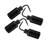 PRETYZOOM Set da 4 Flaconi Comprimibili in Plastica 150 Ml Neri per Risciacquo e Lavaggio Ciglia Bottiglie per Tatuaggi Punta Tagliabile e Corpo Trasparente per Controllo Liquidi