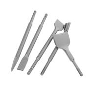 PRETYZOOM Set Da 5 Pezzi raschietto per cemento Rimozione piastrelle raschietto per piastrelle strumento a costola seghettata per ceramica più scalpello più bit Acciaio cromato Grey