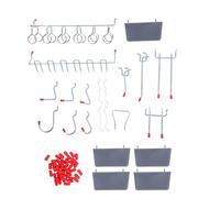 PRETYZOOM Set di Ganci per Pannello Portautensili in Ferro e Plastico per Ottimizzazione Spazio Installazione Rapida, per Organizzazione in Garage e Laboratori