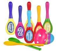 PRETYZOOM Set di Giochi di Bowling di Pasqua da Bowling in Legno