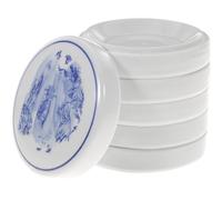 PRETYZOOM Set di Vassoi per Miscelazione Colori Rotondi in Ceramica a 5 Strati Coperchio, Palette per Pigmenti Acquerelli e Guazzo, Strumento Pittura per Artisti e Hobbisti, Stile Casuale