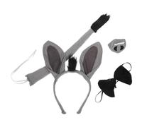 PRETYZOOM Set Fascia per Chioma Orecchie, Naso e Coda D'asino, Accessori Costume da Asino per Feste a Tema, Carnevale e Halloween, Leggero e Comodo