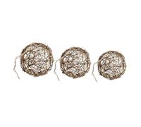 PRETYZOOM Sfere Decorative in Rattan 3 Pezzi per Matrimoni e Decorazioni Tavolo, Riutilizzabili e Riciclabili, Stile Naturale per Bar e Centri Commerciali
