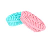 PRETYZOOM Spazzola da Bagno e Stimola lo Sviluppo Tattile Durante la Doccia 2 Pezzi in Silicone per Design Doppia Faccia, Leggera