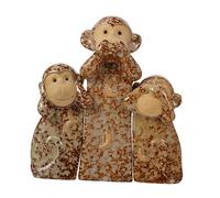 PRETYZOOM Statue di Scimmie Ceramiche 3 Pezzi Non Vedo Non Sento Decorazione Chic per Casa e Ufficio Fascino e Stile
