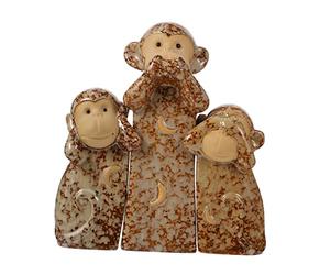 PRETYZOOM Statue di Scimmie Ceramiche 3 Pezzi Non Vedo Non Sento Decorazione Chic per Casa e Ufficio Fascino e Stile
