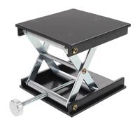 PRETYZOOM Supporto di Sollevamento da Laboratorio Nero Meccanismo Scorrevole in Alluminio e Abs, Piattaforma Elevatrice Versatile Stand Jack Forbice per Esperimenti e Lavorazione del Legno