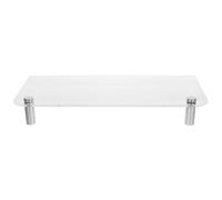 PRETYZOOM Supporto per Monitor da Tavolo in Acrilico e Acciaio Inossidabile 40x20x5 Cm, Base Rialzata per Computer e Mensola Portatile per Laptop, Organizer Scrivania per Ufficio
