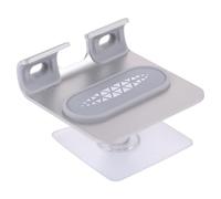 PRETYZOOM Supporto Telefono da Parete Adesivo Regolabile a 20 Gradi Argento | Abs, Silicone e Metallo, Installazione Adesiva Antiscivolo, per Cucina e Schienale, Uso Tablet e Laptop