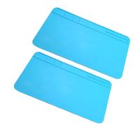 PRETYZOOM Tappetino da Lavoro per Elettronica in Silicone Blu 2 Pezzi Isolamento Termico e Magnetico per Riparazioni Elettroniche e Saldatura Design a Griglia