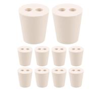 PRETYZOOM Tappi in Gomma Conici per Laboratorio Doppio Foro Tenuta Ermetica Diametro 19 MM Set da 10 Pezzi per Provette Beute e Fiale Forniture Chimiche Professionali per Esperimenti