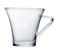 PRETYZOOM Tazzina da Caffè Capacità 120ml con Manico in Vetro Trasparente Design Semplice e Compatto, Base Piatta, per Uso in Ufficio e Casa
