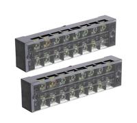 PRETYZOOM Terminale a Doppia Vite Morsettiera 2 Pezzi 600V 25A Staffa e Copertura Protettiva per Circuiti Elettrici e Apparecchiature Industriali