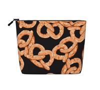 Pretzel fresco, Borsa per cosmetici in lino sintetico Borsa per trucco Borsa da viaggio portatile