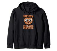 Pretzels Don't Judge People Do Funny Sassy Oktoberfest Felpa con Cappuccio