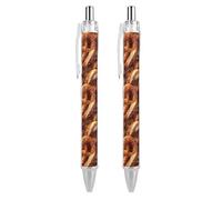 Pretzelsany - Penna a sfera con stampa divertente, a forma di cibo, retrattile, fusto rotondo, punta fine, 0,5 mm, 2 pezzi, come da immagine 2