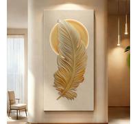 PreuepltrMa Arte da Parete 3D a LED, Decorazione murale 3D con luci LED Piuma di Lusso Verticale con Dimmerazione Remota Grande Arte da Parete per Ingresso(A,80 * 160cm/31.50 * 62.99"in)
