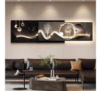 PreuepltrMa Arte da Parete 3D A LED, Decorazione Murale con Luci Paesaggio Cervo Moderno Vaso Idroponico Grande per Soggiorno(B Control,19.69"*70.87"in)