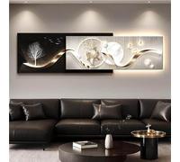 PreuepltrMa Arte da Parete 3D A LED, Decorazione Murale con Luci Paesaggio Cervo Moderno Vaso Idroponico Grande per Soggiorno(C Control,12.99"*47.24"in)