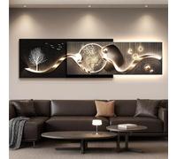 PreuepltrMa Arte da Parete 3D A LED, Decorazione Murale con Luci Paesaggio Cervo Moderno Vaso Idroponico Grande per Soggiorno(D Control,19.69"*70.87"in)