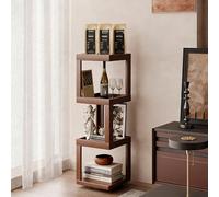 PreuepltrMa Robusta libreria angolare con contenitore, libreria a più livelli, scaffale salvaspazio per soggiorno, camera da letto e ufficio, per giocattoli e libri di storia (scaffale a quattro