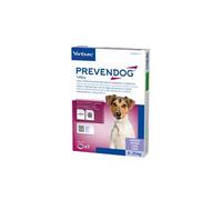 denominazione: prevendog 1.056 g collare medicato per cani di taglia da piccola a media categoria farmacoterapeutica: antiparassitari per uso esterno. principi attivi: un collare da 60 cm (26,40 g) c