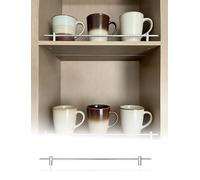Prevent-Fall - Set di guide decorative per scaffali, 96 cm, colore argento, per scarpiere e librerie, 25,4-96 cm, regolabile, recinzione di sicurezza per la decorazione della casa