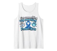 Prevenzione degli abusi sui minori - Consapevolezza del Nastro Blu Proteggere i Bambini Canotta