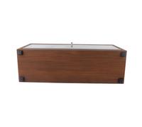 Prevessel Caricatori Automatici per Orologi Motore Silenzioso in Legno di Noce Nera per Display Camera da Letto 4 Orologi Struttura in MDF (Porta in vetro 4 posizioni di avvolgimento)