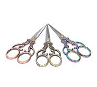 Prevessel Forbici da Cucito Antiche retrò con Nappe per Ricamo Bellezza Rifilatura 3 Pezzi Bronzo Vintage + Ottone + Colore Ti per Cucito Fai da Te