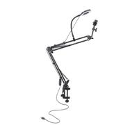 Prevessel Supporto per Telefono Sopra la Testa Anello per Selfie con Luce per Estensione Ciglia Manicure Beauty Supporto per Braccio Regolabile a 360° in Lega di Alluminio