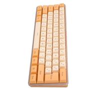 Prevessel Tastiera da Gioco Meccanica RGB 61 Tasti Tastiera Cablata USB Compatta per Giochi da Ufficio, Design Ergonomico per Comfort di Gioco Tutta la Notte, Materiale ABS (Arancione Beige)