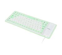 Prevessel Tastiera in Silicone Cablata USB Impermeabile in Silicone per PC Leggera, Portatile e Silenziosa, Morbida per Viaggi e Lavoro D'ufficio (Verde)