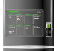 Previs Brand Lavagna Magnetica Frigo Trasparente Settimanale A3 (30x40 cm) con 4 Pennarelli Premium - Calendario Acrilico Trasparente Frigo -Acrylic Dry Erase Board