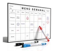 PREVIS Menu settimanale magnetico A4 - Lavagna da cucina magnetica frigorifero - Calendario settimanale frigorifero (Spagnolo)