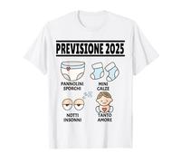 Previsione 2025 - Annuncio Gravidanza Originale Nonni Papà Maglietta