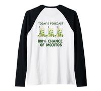 PREVISIONE di Oggi 100% di possibilità di MOJITOS Meme Design sul Retro Maglia con Maniche Raglan